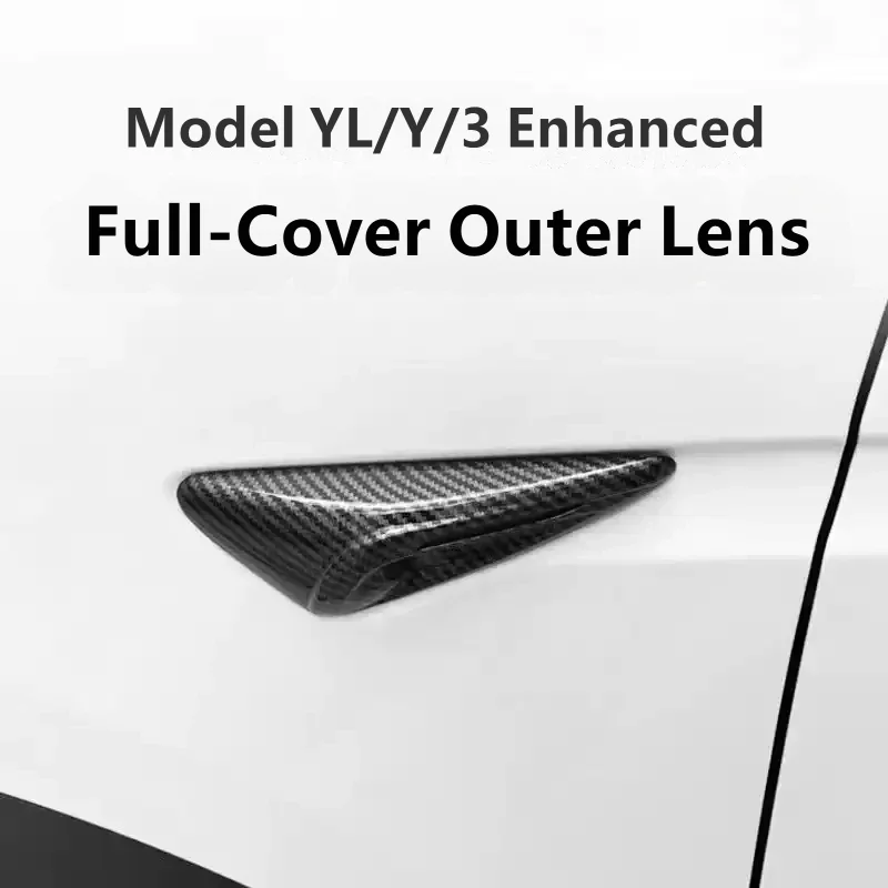 For Tesla Model YL/Y/3 2025 2026 Car Side Camera Protection Covers Kit Decoration Sticker Car Modification Accessories