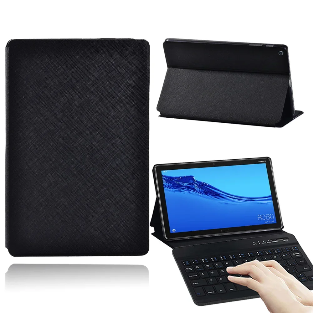 Tablet Case for Huawei MediaPad M5 Lite/M5 10.8 Inch New Leather Scratch Resistant Cover Case+Portable Bluetooth Keyboard+Stylus