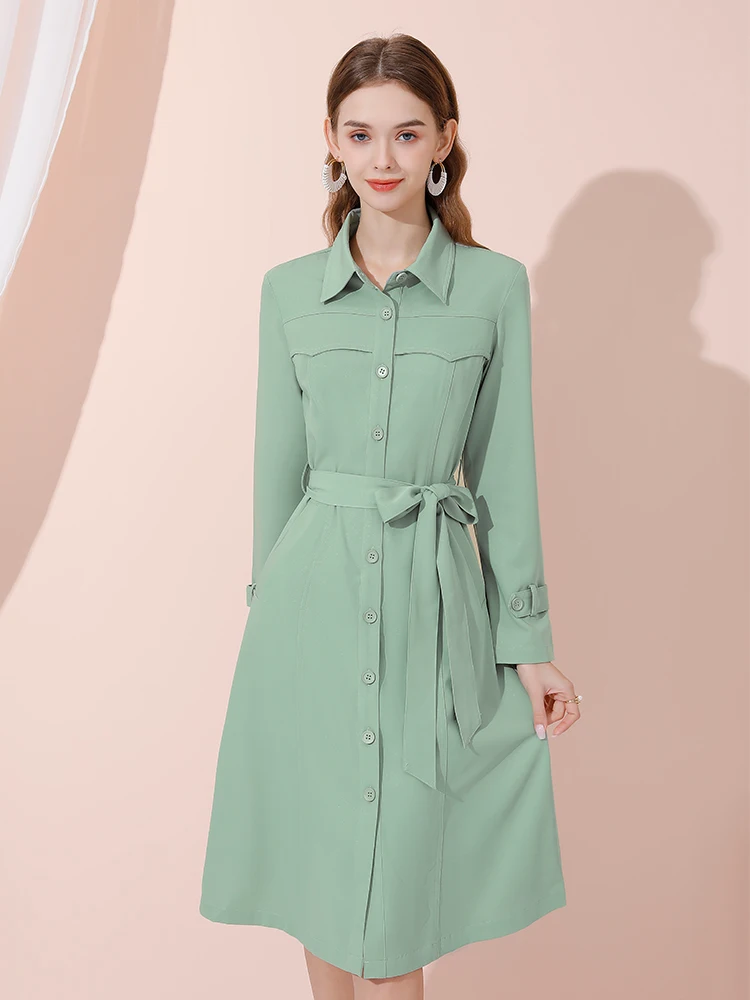 

Мятная женская юбка-трапеция с высокой талией и эффектом утяжки, на одной пуговице, для офиса, весенняя коллекция