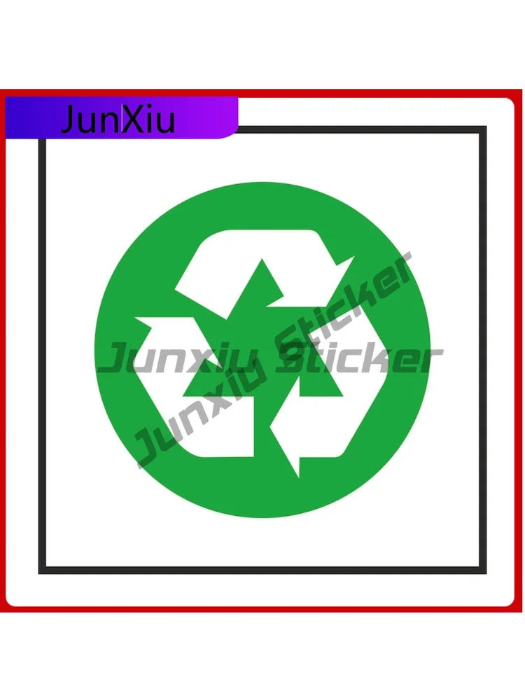 

Переработка зеленый круглый круглый логотип знак виниловые персонализированные наклейки автомобильные наклейки и графика внедорожник аксессуары для кемпинга мотоцикл