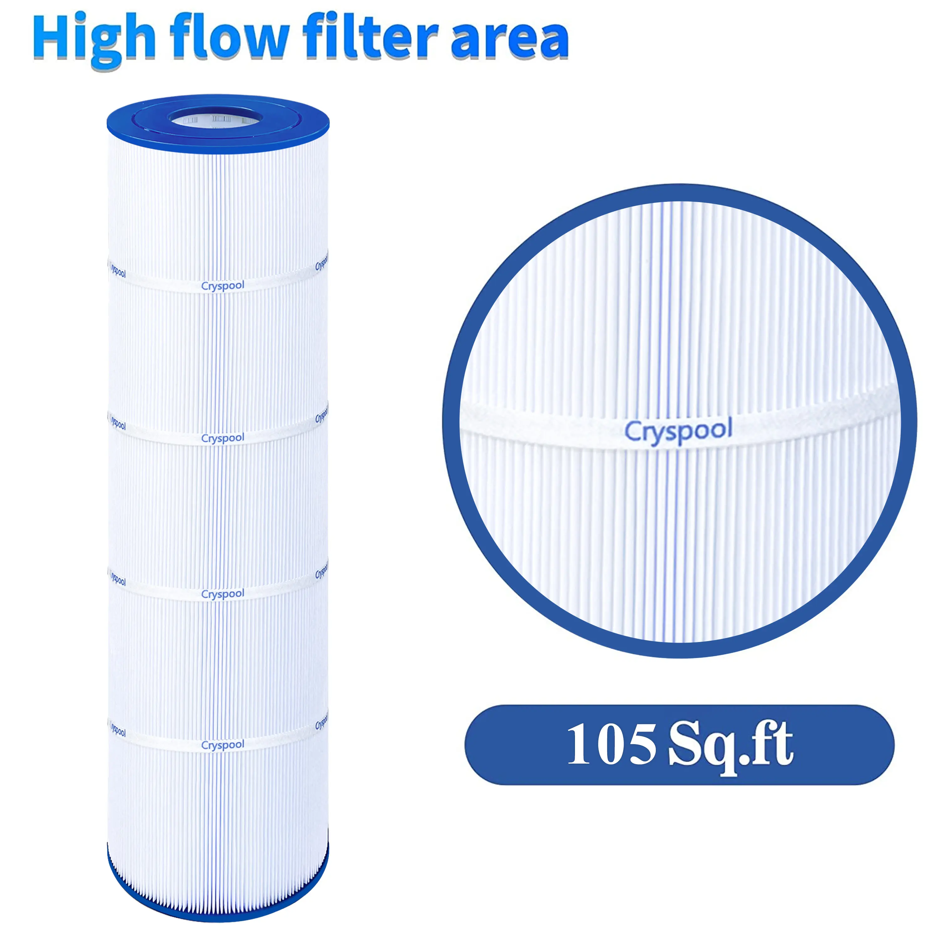 Imagem -05 - Filtro de Piscina Cryspool Compatível com Pentair Ccp420pcc105-pak4unicel C7471 R173576 Limpo e Claro Mais 420 Pack