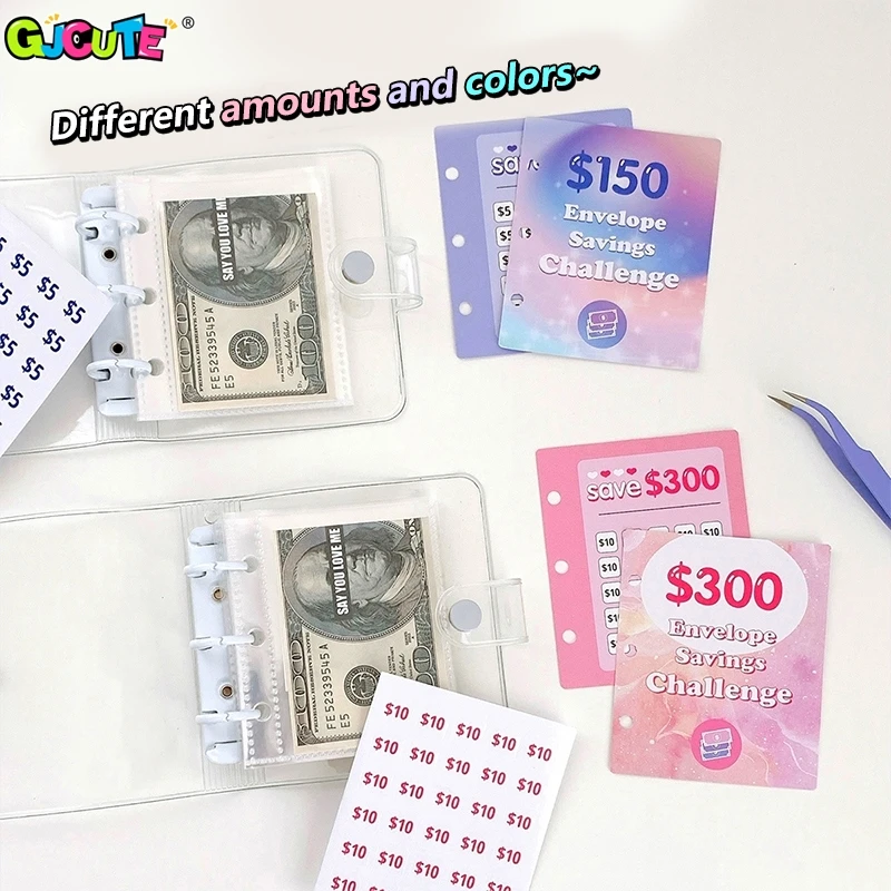 Envelope Saving Challenge Book Saving Money Binder Money Card Book Saving Loose-leaf Notebook Cash Envelope Budget Storage Book