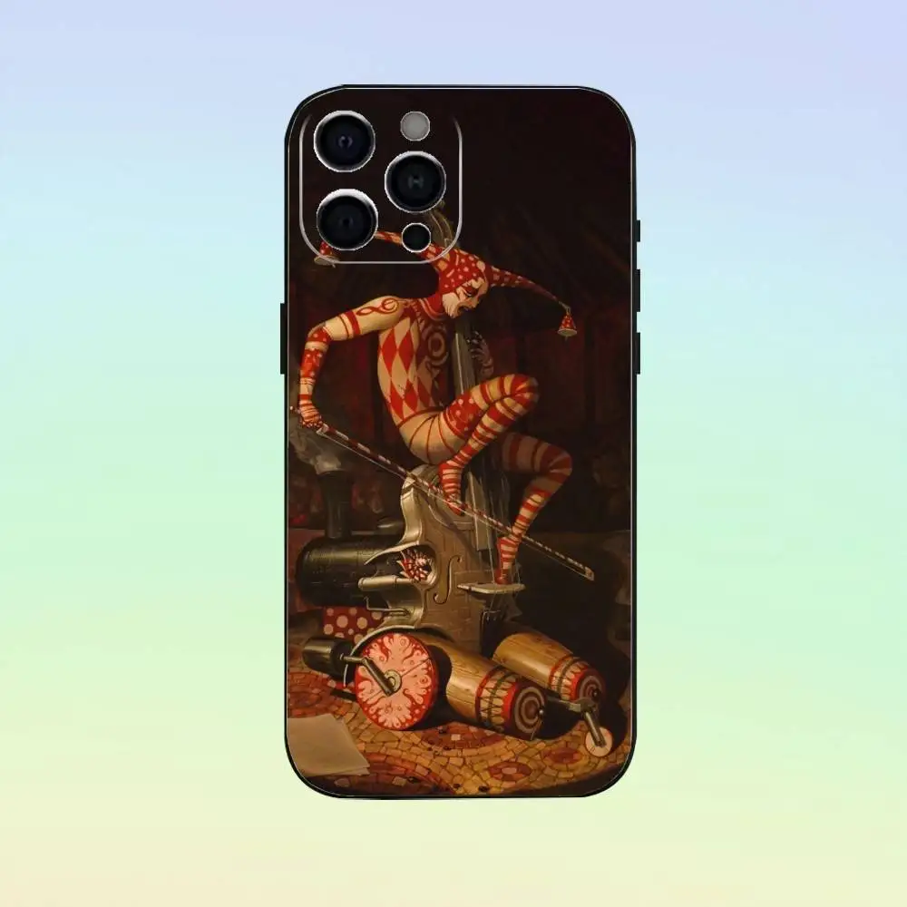 Capa de telefone joker art para iPhone 17,16,15,14,13,12,11, capa preta de silicone macio