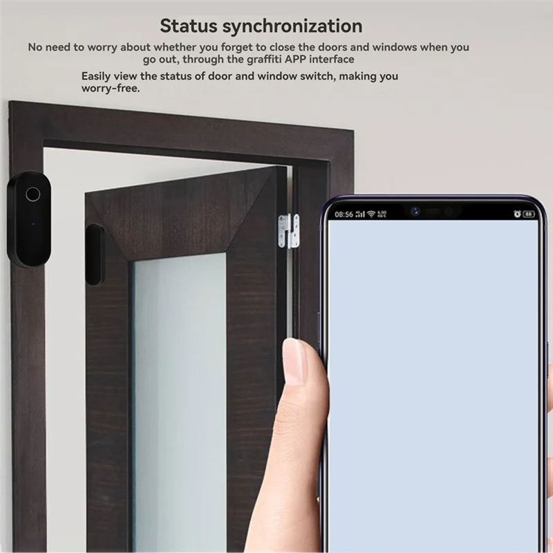 A45U Tuya สมาร์ทเซ็นเซอร์ประตู Home Security เครื่องตรวจจับหน้าต่างเซ็นเซอร์ประตูสวิทช์จับ Window ALARM Contact Sensor