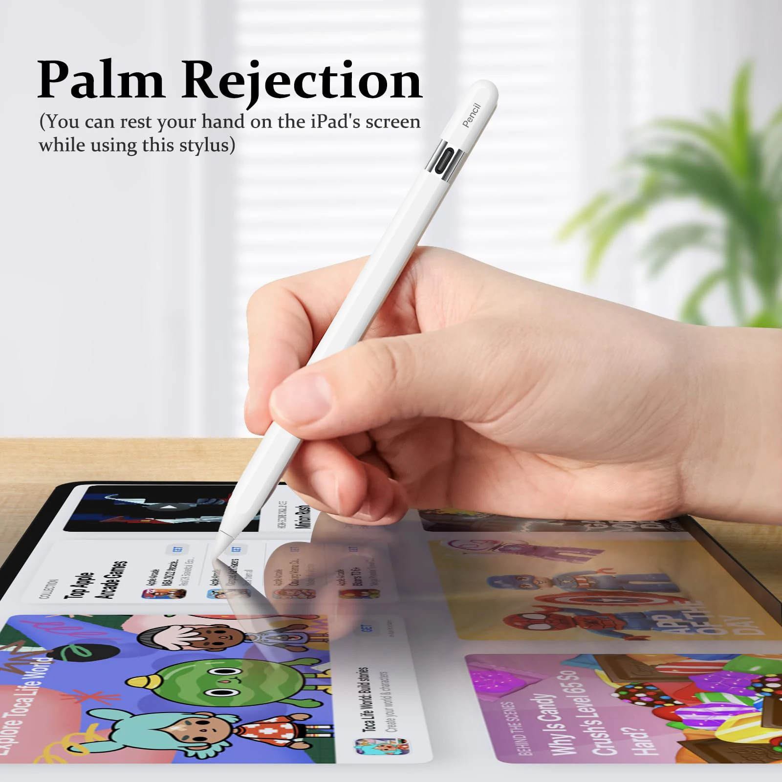 Imagem -04 - Palm Rejeição Mini Stylus Pen para Apple Ipad de Pressão Inclinada Usb-c Ipad Pro 11 12.9 20232023 2023 2023