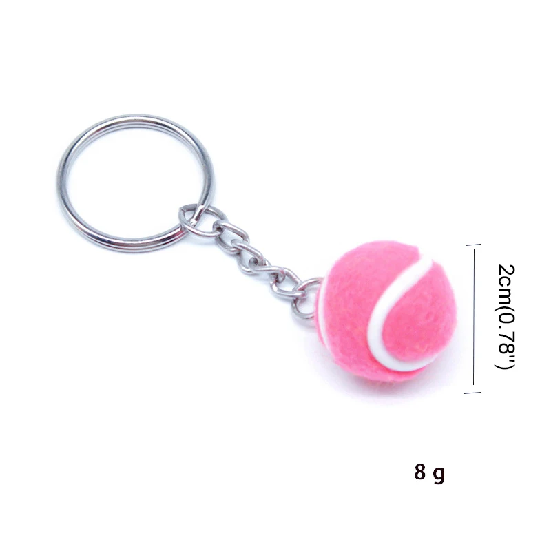 6 Color Key Chain Tennis Ball Metal Keychain Car Key Chain Key Ring Sports Chain Color Pendant