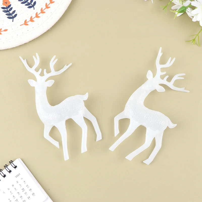 1Pc Christmas Sika Deer Elk Reindeer Fairy Animal Statue Home Simulation Shop Display Cabinet Ornaments Tale Garden Props