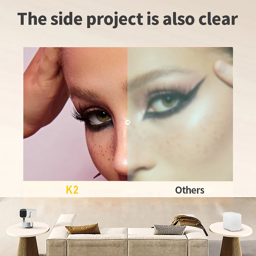 جهاز عرض صغير رخيص 4K ذكي أندرويد 11 1 جيجابايت 8 جيجابايت التركيز التلقائي كيستون MEMC ماكس 4K جهاز عرض LED مع بطارية #3