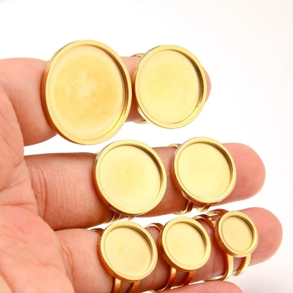 18-25mm ステンレス鋼リングセッティング オープンリング ステンレス鋼ベゼル ジュエリー製作 ブランクセッティング エポキシクラフトベース