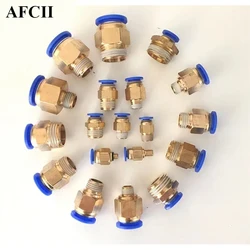 10PCS BSPT PC6-01 PC6-02 PC8-02 PC10-02 Air Connectors Male Hose Quick Release Fittings Straight Push In pneumatic Fitting 1/4