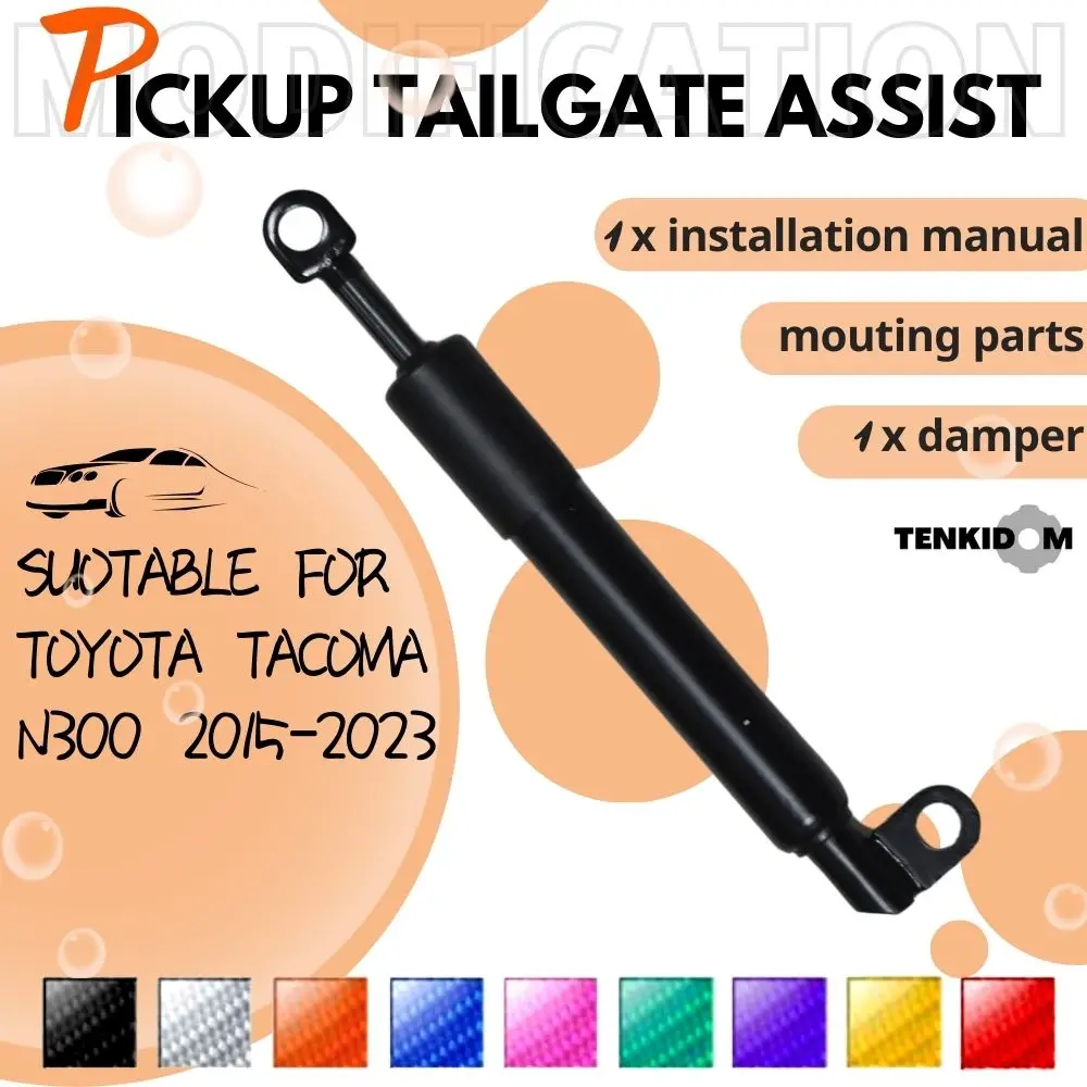 

1pc Pickup Tailgate Assists for Toyota Tacoma N300 2015-2023 Shock Lift Supports Rear Gas Dampers Springs Kit No-Drill Bolt-on