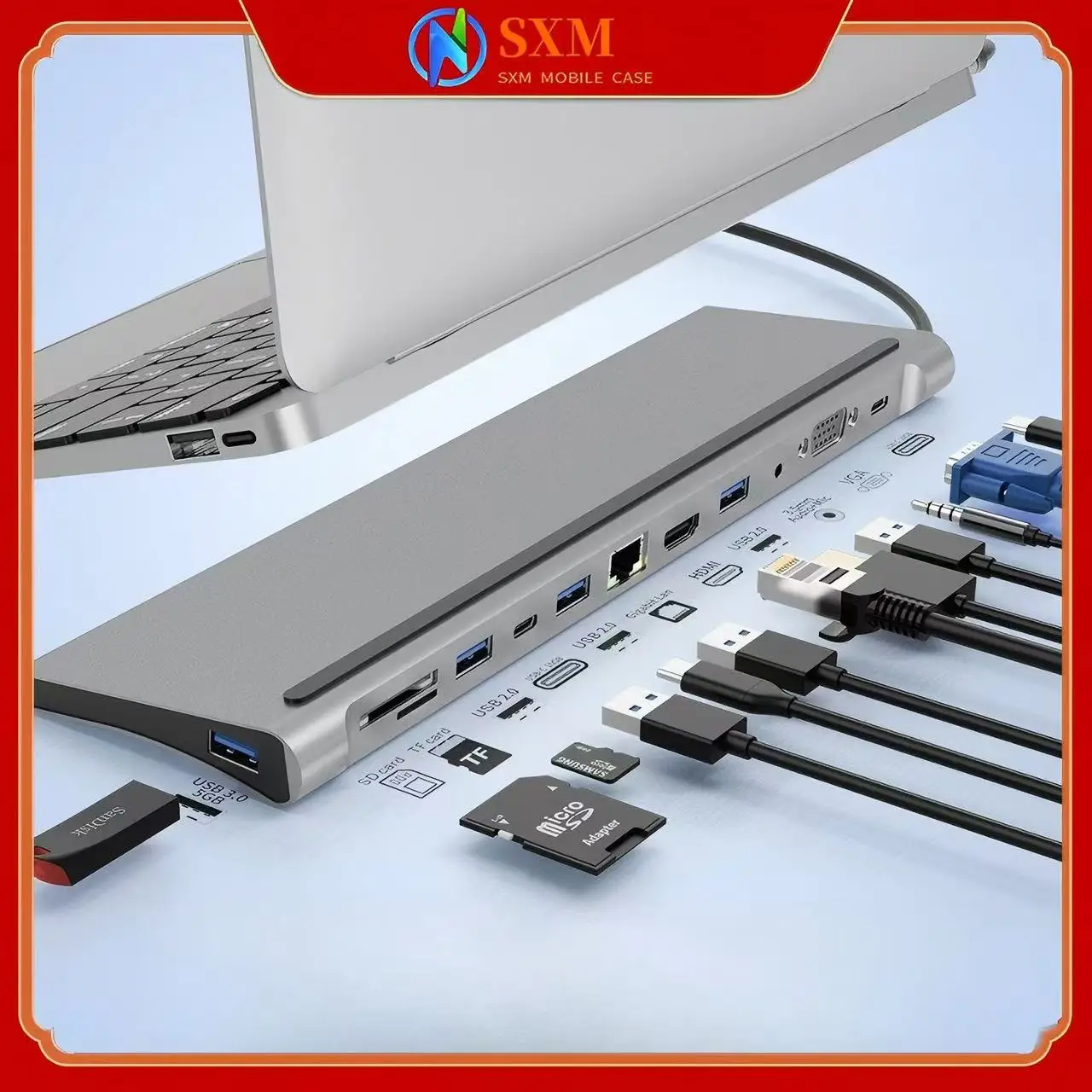 For Apple Huawei Notebook HDMI VGA type-c Dock Bracket Multi-function Docking Station