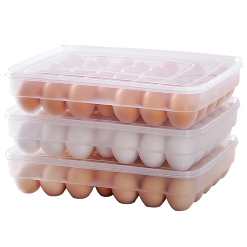 

Egg Box Food Container Eggs Refrigerator Organizer Storage Box Crisper Home Kitchen Cafe Egg Box Racks