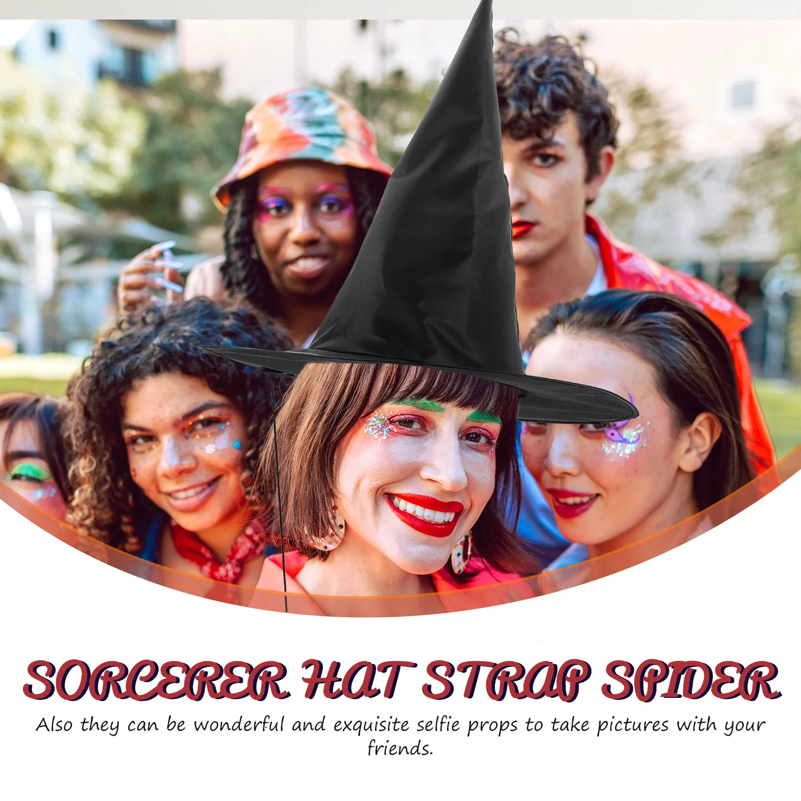 

2Pcs Halloween Style Spider Witch Hat Exquisite Selfie Prop For Festivals And Gatherings