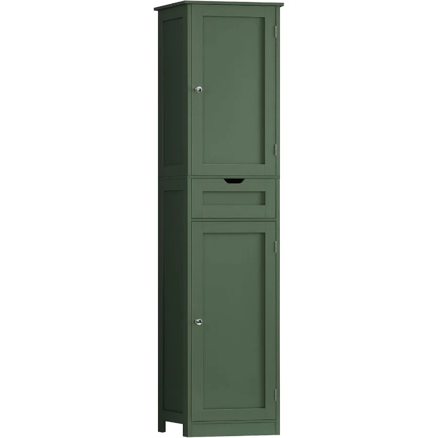 

Tall Bathroom Storage Cabinet with 2 Doors 1 Drawer Narrow Storage Cabinet with Adjustable Shelves for Living Room Bathroom Kit