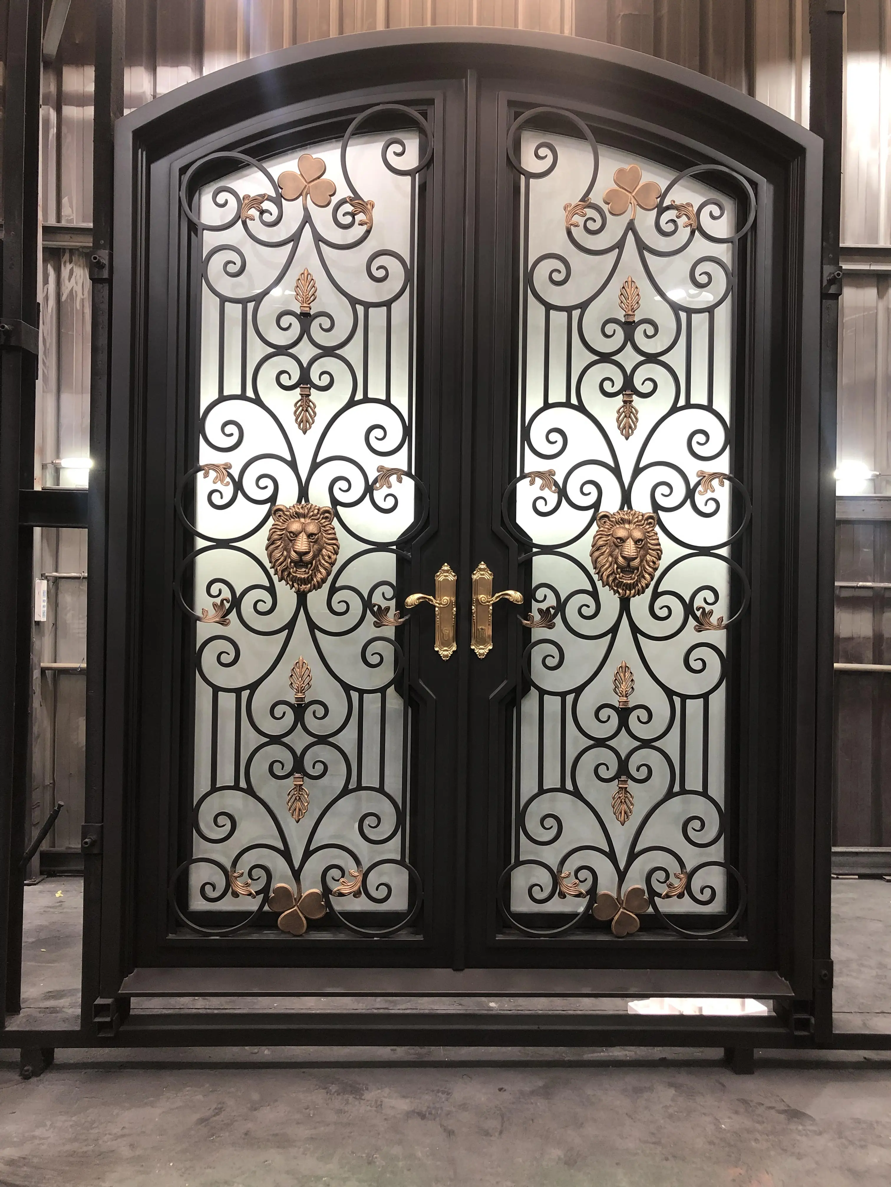 Golden Supplier Iron Sheet Doors Front Door Iron Wrought Prices Wrought Iron Door