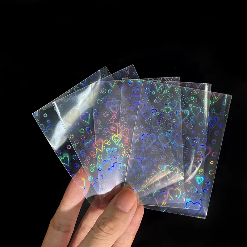 50Pcs Laser Card Protective Film Card Cover, Cute Printed Gypsy Star Gravel Love Pattern, Protective Cover.
