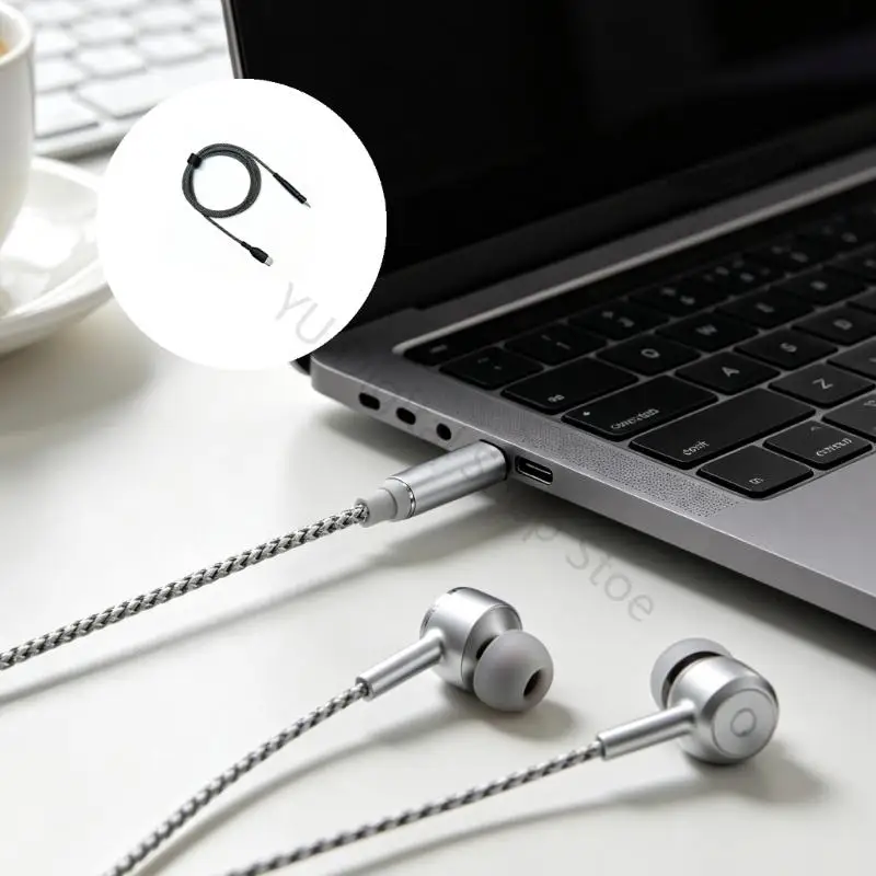 96BA geflochtenes Headset-Kabel, USB C auf 2,5 mm Kabel für GSP350 GSP500/600/670 Kopfhörer für Gaming-Voice-Chat, Heimarbeit – Detail 9
