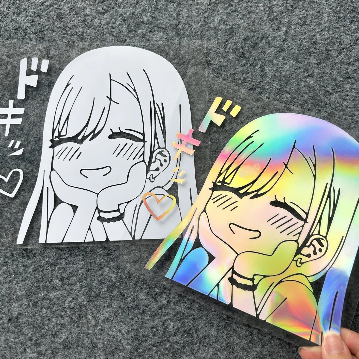 For Mazda Audi Toyota Cute Cartoon Anime Girl Reflective Body Vinyl Car Stickers Motorcycle Scooter Decor Decals Accessories
