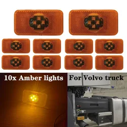 1x24 v 노란색 led 반사판 사이드 마커 램프 트럭 경고등 led 트레일러 라이트 버스 트럭 120*45mm 앰버 emark for volvo
