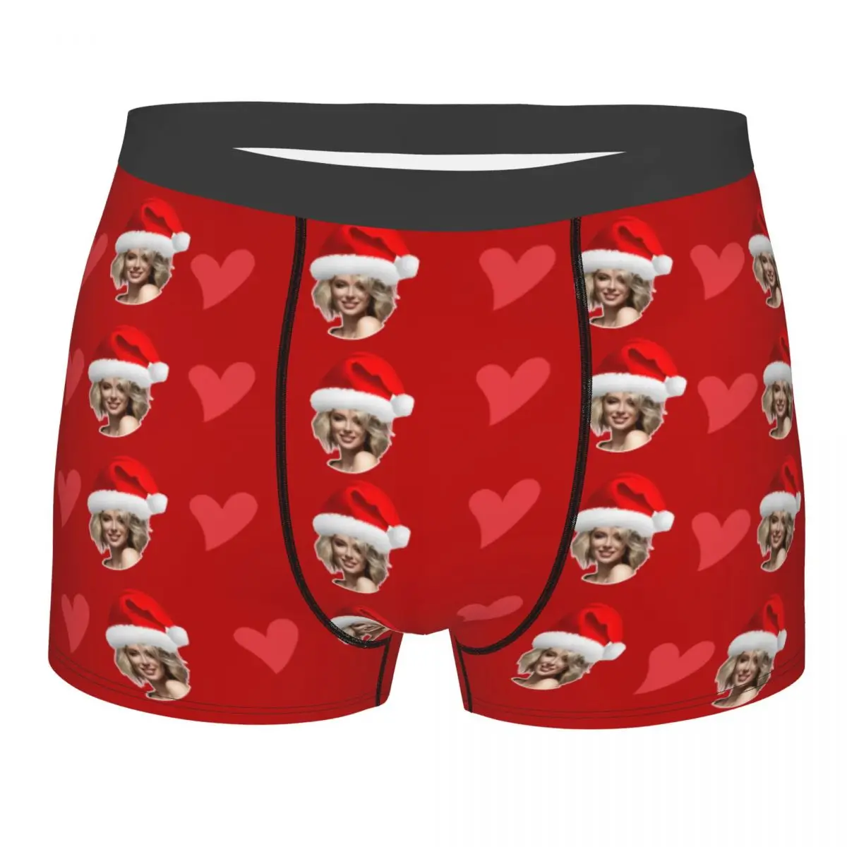 Boxer Christmas Gift Boxer Custom Personalized Face Photo Shorts Panties Briefs Men Long Underwear Polyester Underpants for Male