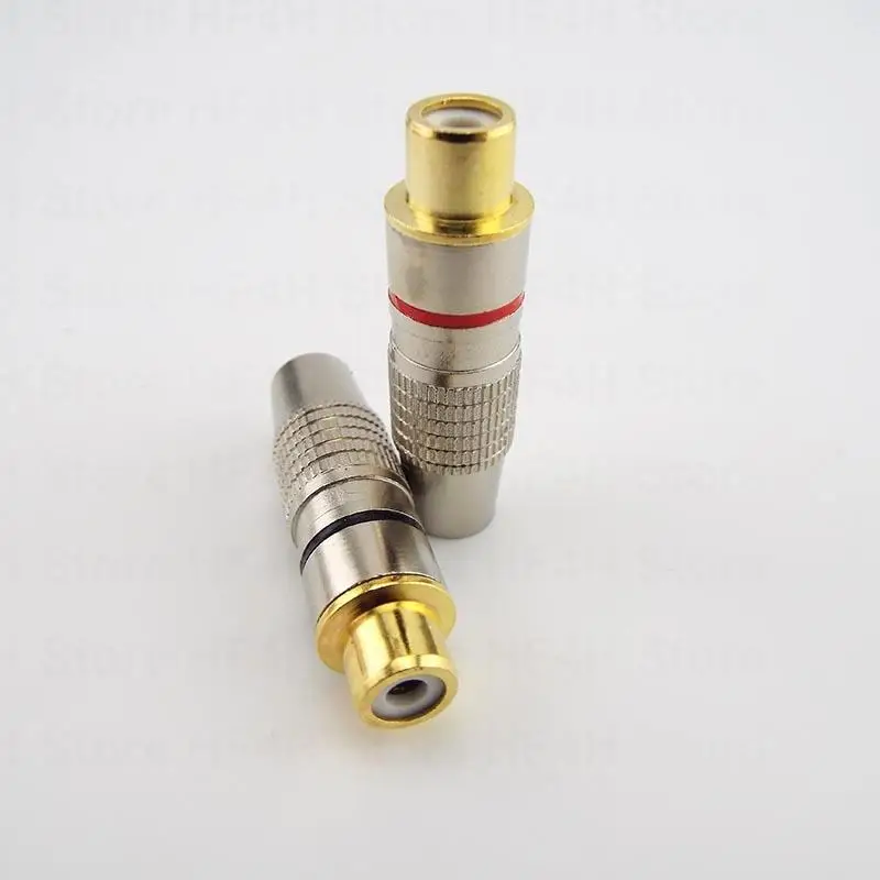 2/4/10pcs Balck Red Gold plated RCA Female Jack Plug Solder Audio Video Adapter Connector rca Female Convertor  Cable V27