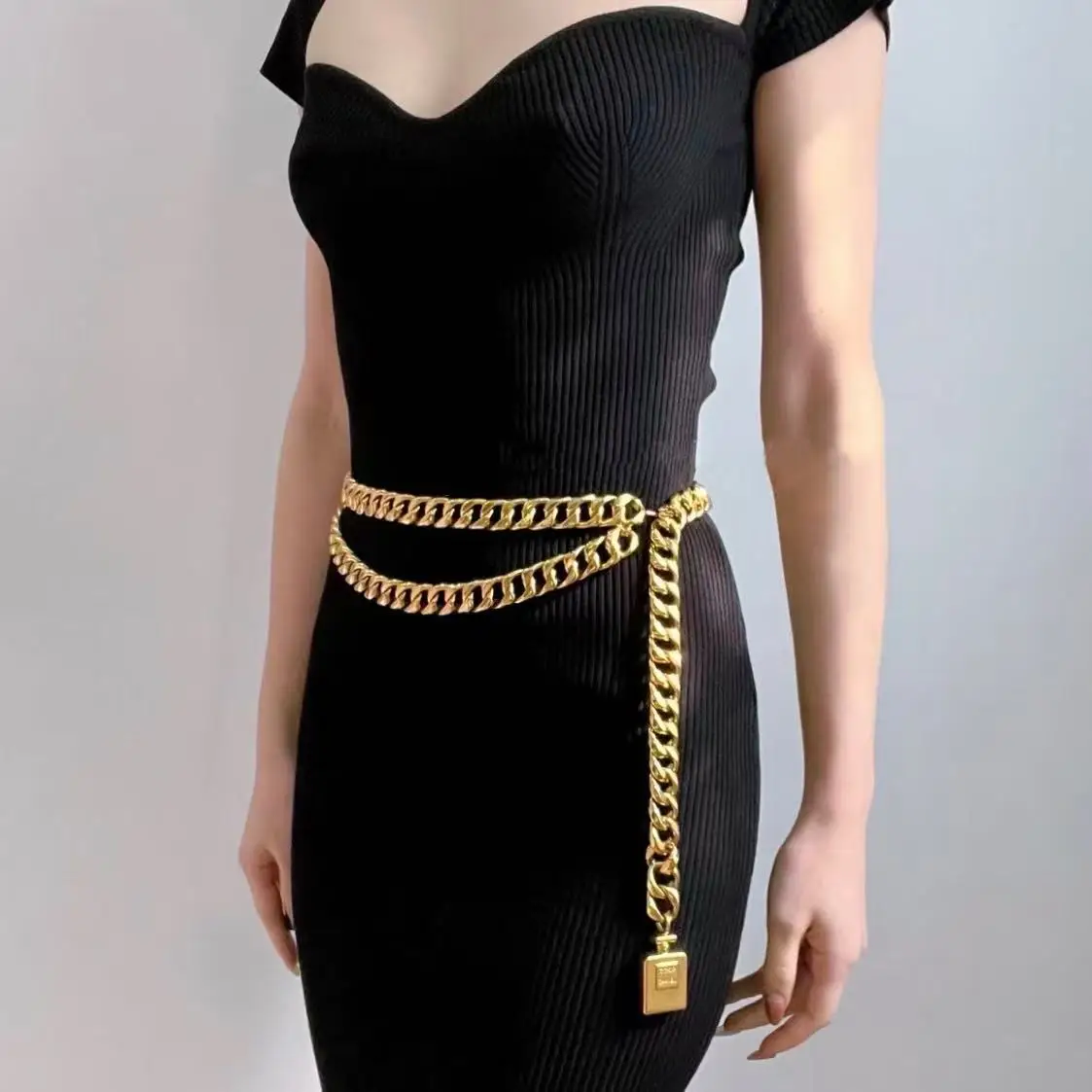 Fashionable Metal Star Chain Waist Chain for Women JK Uniform Skirt Belt Five Pointed Star Pants Chain Korean Style Skirt Belt