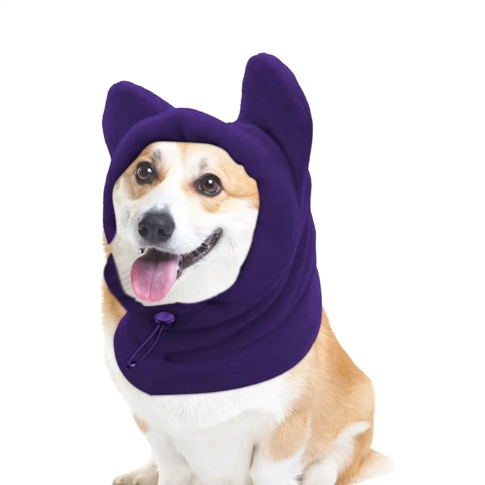 Pets Supplies Solid Color Dog Fleece Hats Adjustable Soft Dog Headgear Cute Comfortable Dog Warm Caps Pet Use