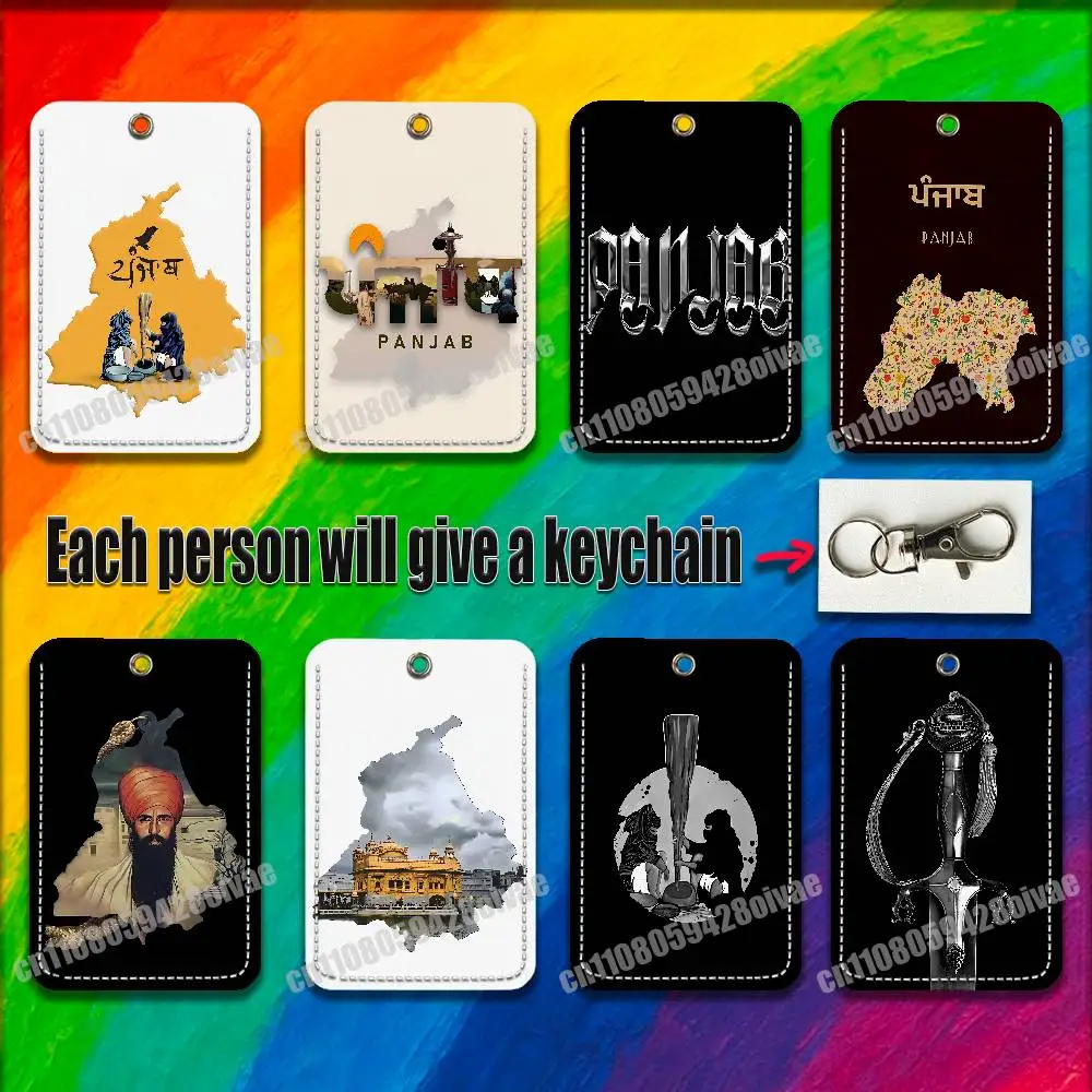 

State India Punjab MAP For ID Clips Credit Bank Bag Bus Meal Card Holder Cover Pocket Ornament Keychain