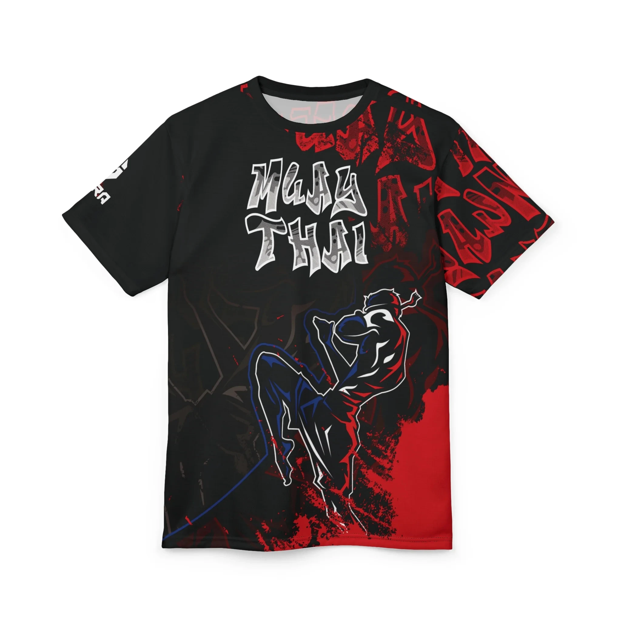 Men's Muay Thai Fighter Graphic Tee Boxing Knee Strike Silhouette Print Lightweight Quick Dry for Gym Training Street Events
