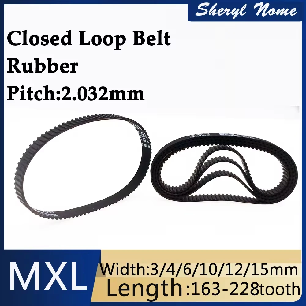 

MXL industrial conveyor black rubber circular closed synchronous belt drive belt circumference 163-228