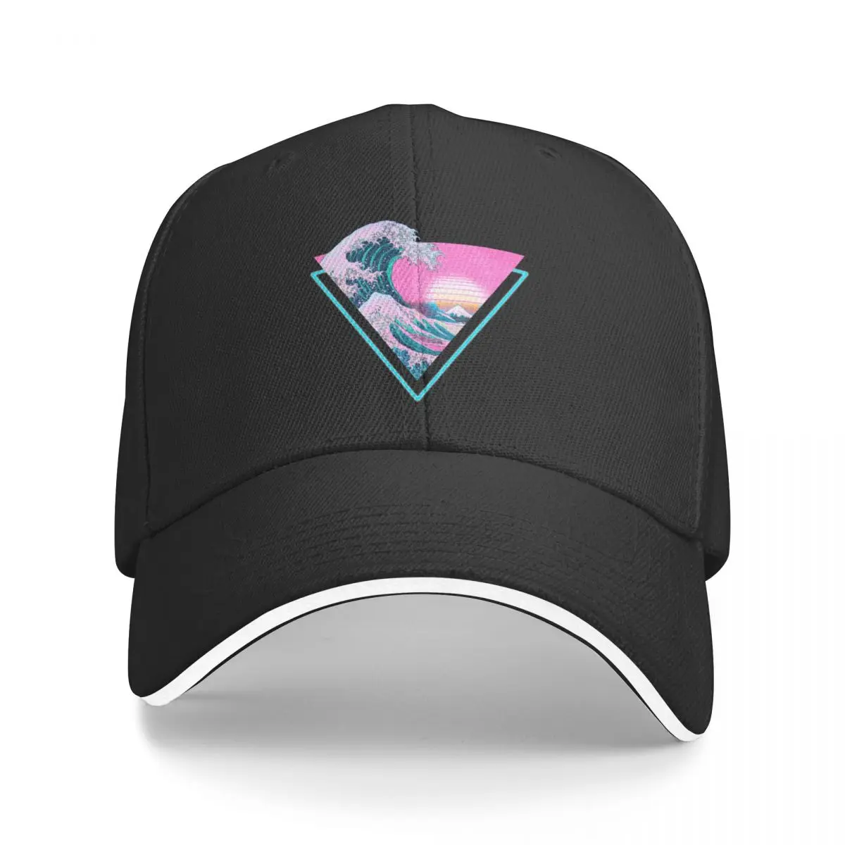 Vaporwave Aesthetic Great Wave Retro Triangle Baseball Cap Custom Cap Wild Ball Hat derby hat party Hat Male Women's