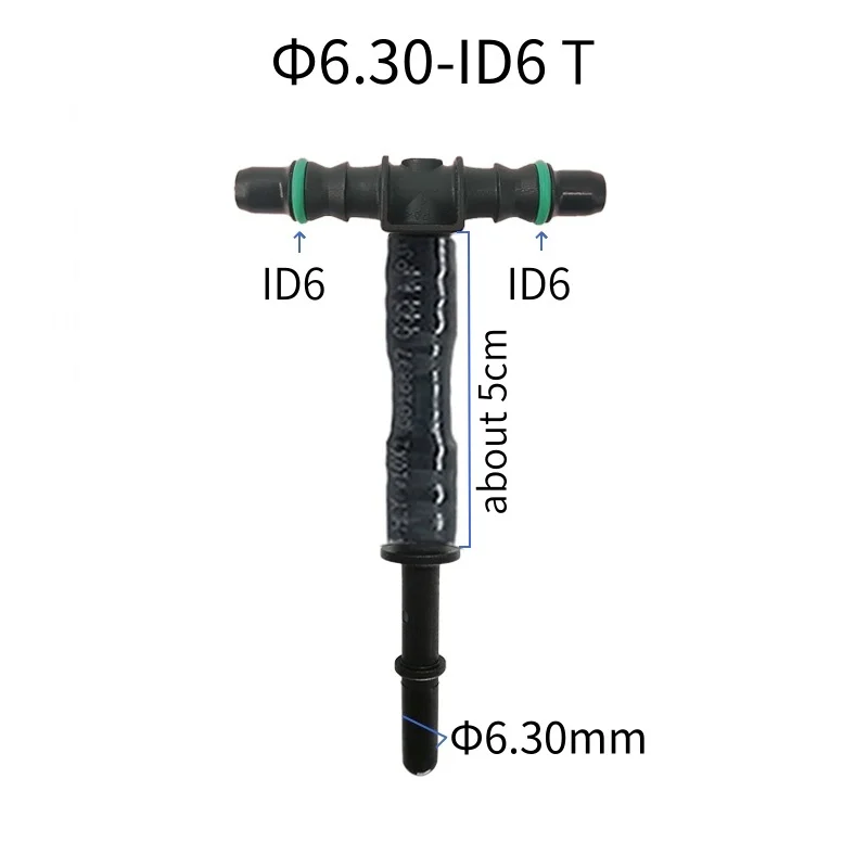 Customized 6.30 7.89 9.49 9.89 11.8 12.61 male connector to ID8 ID6 T male connector fuel pipe 1pc