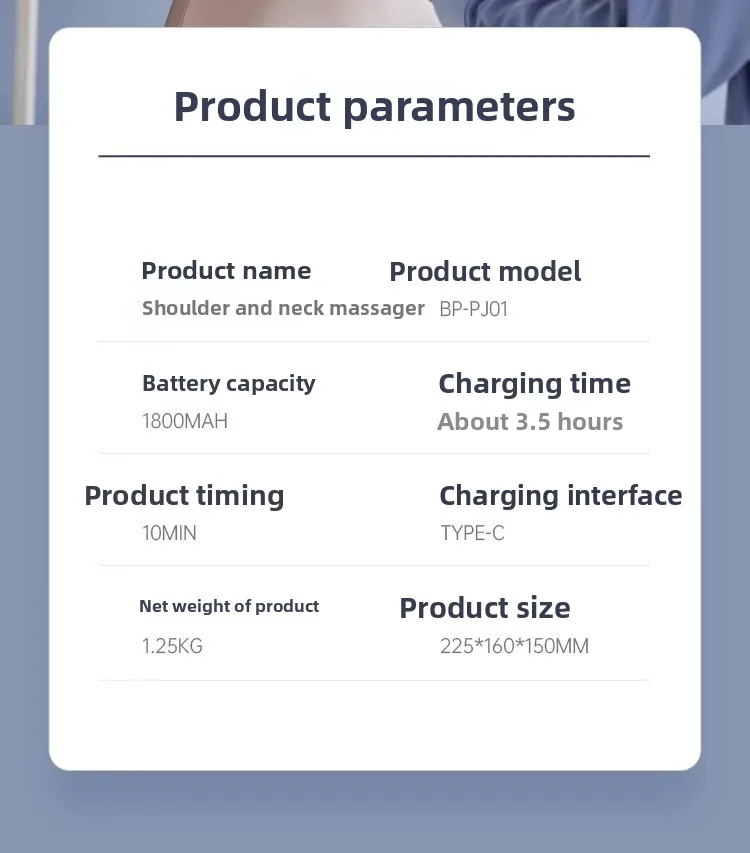 Massageador cervical BP-PJ01 Ombro e Pescoço Massageador Xale Cintura Travesseiro Ombro
