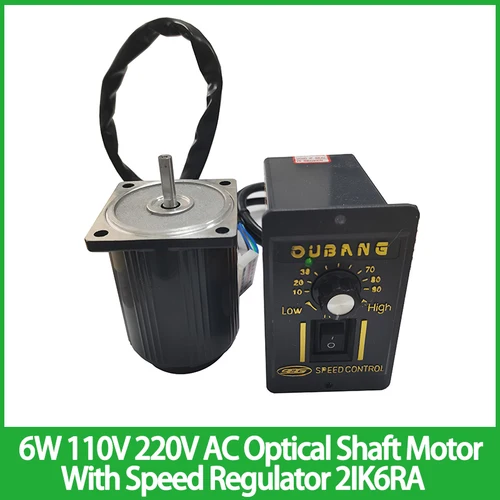 Motor de eje óptico de 6W, 110V, 220V CA con regulador de velocidad, Motor duradero de alto par CW CCW 2IK6RA-A 2IK6RA-C