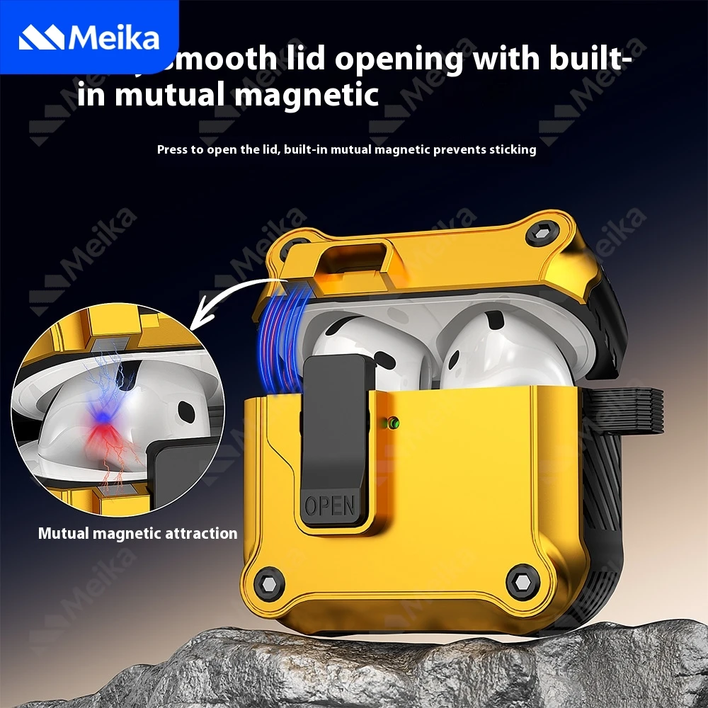 Creative Lock Buckle Case for AirPods Pro / Pro 2 / 4 / 3 / 1 2 Soft Silicone Protective Cover Anti-Lost Bluetooth Earphones