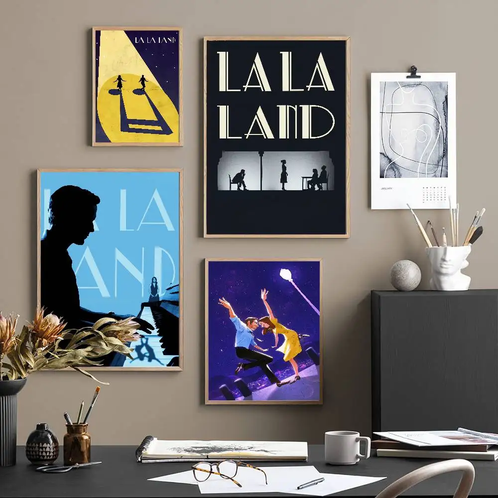 Movie La La Land DIY Sticky Poster Waterproof Paper Sticker Coffee House Bar Home Decor