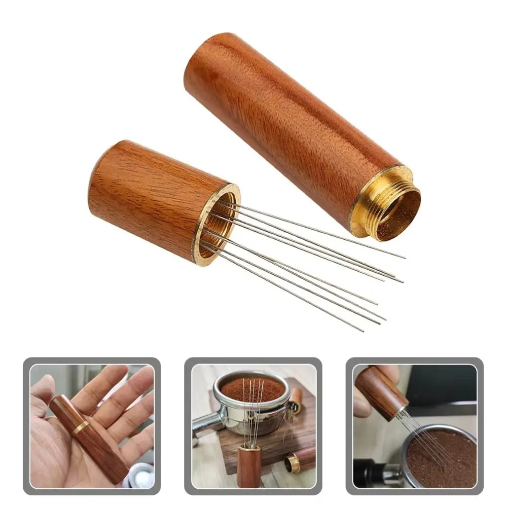 Stainless Steel Coffee Powder Tamper Mini Wood Handle Espresso Coffee Stirrer Cafe Powder Leveler Barista Accessories