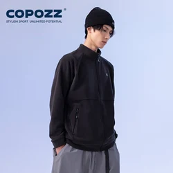 COPOZZ Winter Fleece Jacket Men Women Warmth 480g Fleece Solid Sweatshirt Coats Soft Full Zip Outdoor Jakcets With Pockets