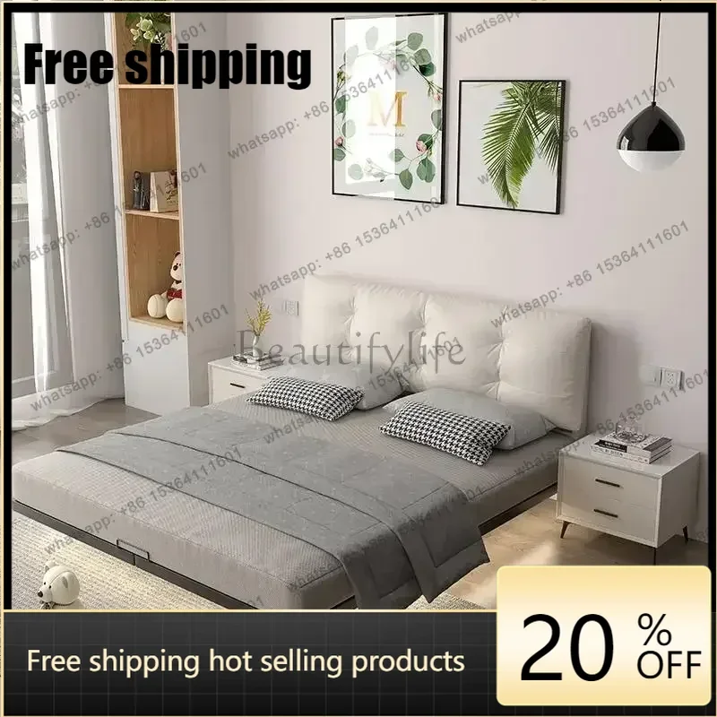 X4 Master Bedroom Floating Bed High End European Minimalist Confortable Small Family Bed Apartment Fashionable Lazy Lit Furnitur