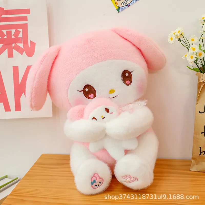 سانريو Kawaii كورومي بلدي ميلودي ألعاب من نسيج مخملي مجموعة لطيف الأم الطفل المعانقة وسادة محشوة دمية للأطفال عيد الميلاد هدية عيد الميلاد الفتيات