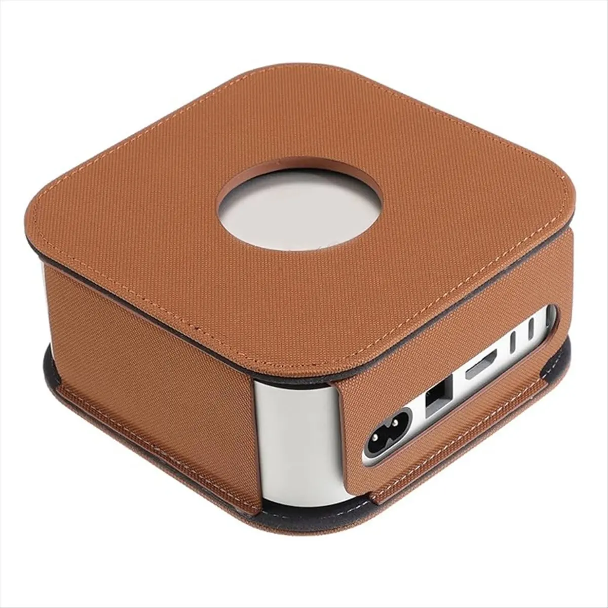 T35C Protective Cover Leather Case for Mini / Pro Desktop Computer Skin Sleeve Dustproof Cover Shock Brown