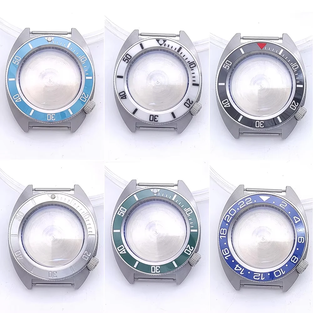 

NH35 Case Sapphire Glass 40mm Stainless Steel Ceramics Bezel Black White Inner Shadow Watch Case for NH35A NH36 Movement