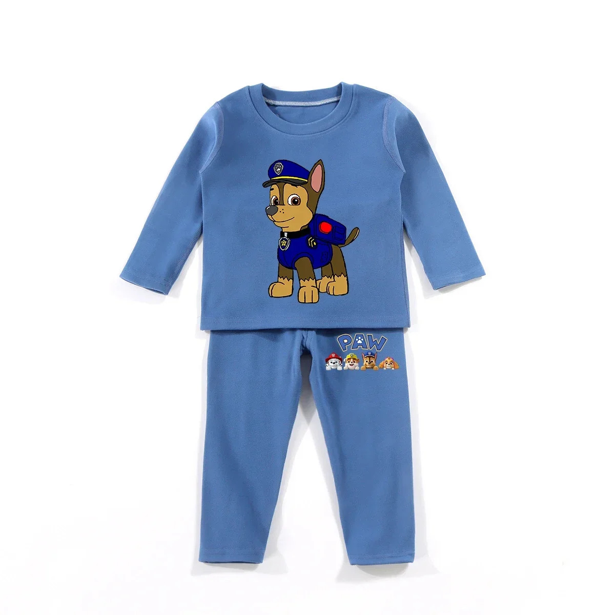 باو باترول طويلة النوم بيجامة مجموعة الخريف الشتاء الفتيان والفتيات Derong قاعدة مجموعة دافئة لطيف الكرتون السماء مطاردة الملابس هدايا عيد الميلاد