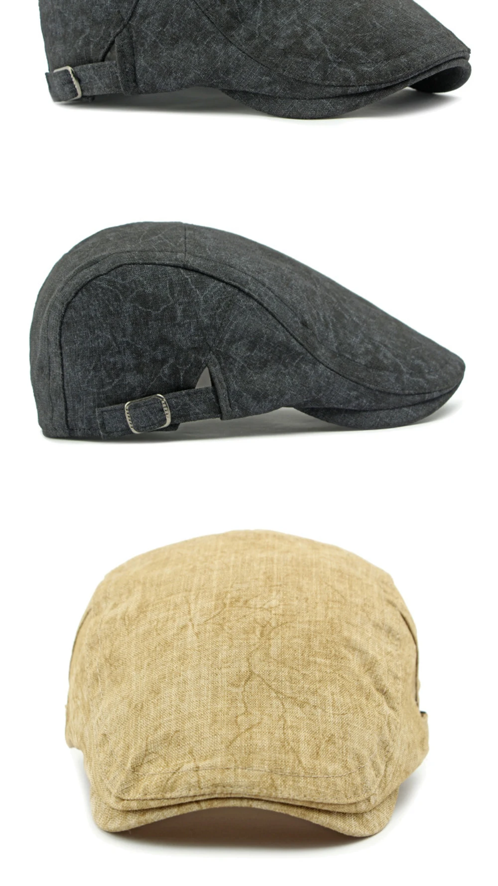 HT4676 Herren- und Damen-Baskenmützen – Neue Frühling/Sommer-Sonnenkappen, Künstler- und Malermützen, Unisex Ivy Flat Caps, Verstellbare Leinen-Baskenmützen – Detail 6