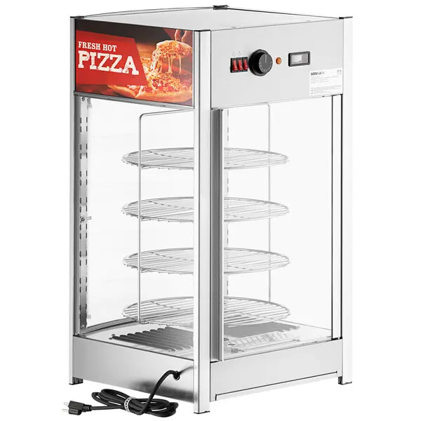 Rotary Glass Food Warming Showcase New Catering Restaurant Supplies for Fried Chicken Snacks Warm Beverages