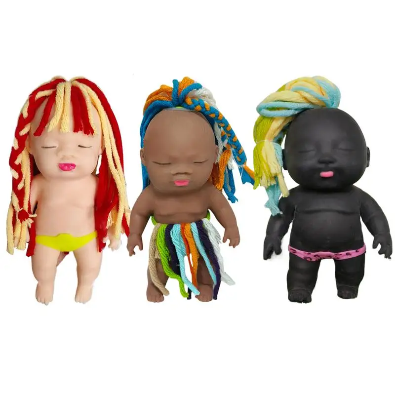 

Африканская черная детская игрушка, реалистичная коса для волос, мягкая черная кожа, мультяшная мини-коса, кукла принцессы, игрушки для снятия стресса для детей и взрослых