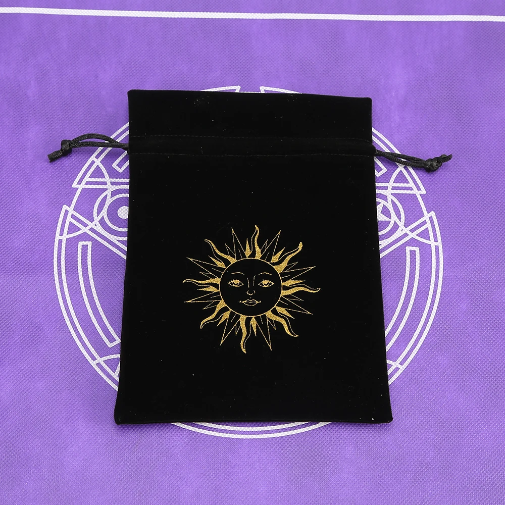 1 Stück 13 x 18 cm schwarzer Samt Tarot Tasche Oracle Karten Lagerung Runen Konstellation Hexe Wahrsagerei Zubehör Schmuck Würfelbeutel – Detail 11