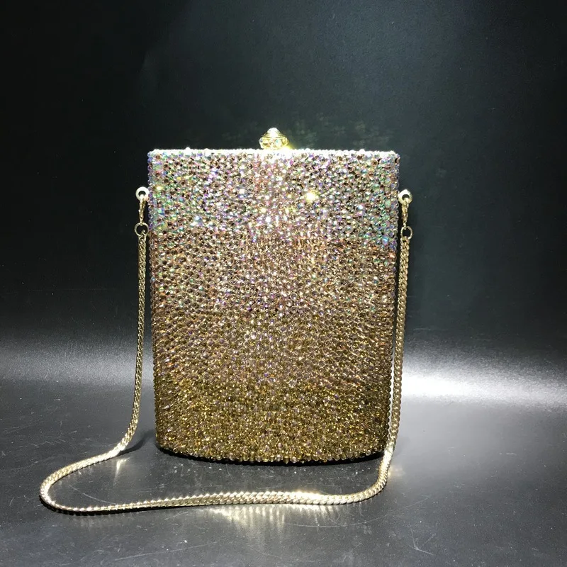 Mixed Color Wine Jug Shape Diamond Bag Crystal Full Diamond Dinner Handmade Diamond-encrusted Women's Clutch Bag Handbag Wedding