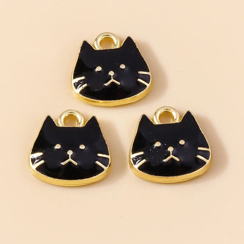 10 قطعة/الوحدة لطيف المينا جميل القط الصغير سحر القطط الصغيرة قلادة ل سوار قلادة اليدوية صنع المجوهرات DIY بها بنفسك #2